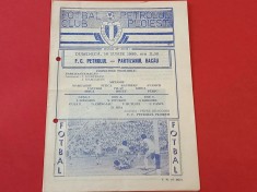 Program meci fotbal PETROLUL PLOIESTI - PARTIZANUL BACAU (16.06.1985)