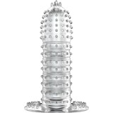 Prelungitor Penis cu Striatii Transparent 14 cm