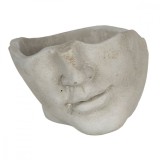 Ghiveci din ceramica bej 21 cm x 19 cm x 14 h