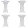Husă de masă cu picior &Oslash;60 cm, 4 buc., alb, elastic