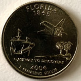 AMERICA QUARTER 1/4 DOLLAR 2004 LITERA D.(Poarta catre Discovery - FLORIDA),BU, America de Nord, Cupru-Nichel