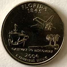 AMERICA QUARTER 1/4 DOLLAR 2004 LITERA D.(Poarta catre Discovery - FLORIDA),BU