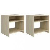 vidaXL Noptiere, 2 buc., stejar sonoma, 40x30x40 cm, lemn prelucrat