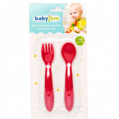 Set lingurita si furculita BabyJem Red