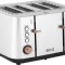 Prajitor de paine ECG ST 4767 Timber, 1850 W, 4 felii, 7 grade de rumenire, otel inoxidabil si elemente din lemn