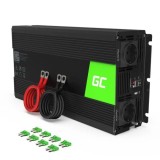 Cumpara ieftin Invertor Auto Greencell 1500W, 24V DC Intrare, 230V AC Iesire, 2 Prize, USB, INV24