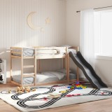 VidaXL Pat supraetajat cu tobogan și scară, 90x200 cm, lemn masiv pin