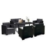 Cumpara ieftin Set mobilier de grădină Nero IV cu 6 locuri, grafit