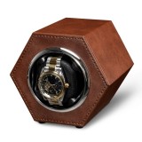 Cumpara ieftin Cutie intors ceas automat iUni, Watch Winder, Piele ecologica, Maro