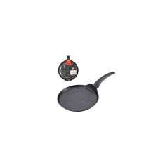 Tigaie pentru oua si clatite din aluminiu cu strat antiaderent, 25 cm, negru, Bono Florina