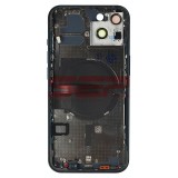 Carcasa Completa iPhone 13, Negru, cu Suport SIM, Butoane, Flex Magsafe, Geam si Rama Camera Spate - Originala