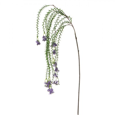 Ramură Artificială Floral Deco, 110cm, Flori Mov, Verde Decorativ Suspendabil foto