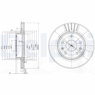 DELPHI BG3702C Disc frana foto