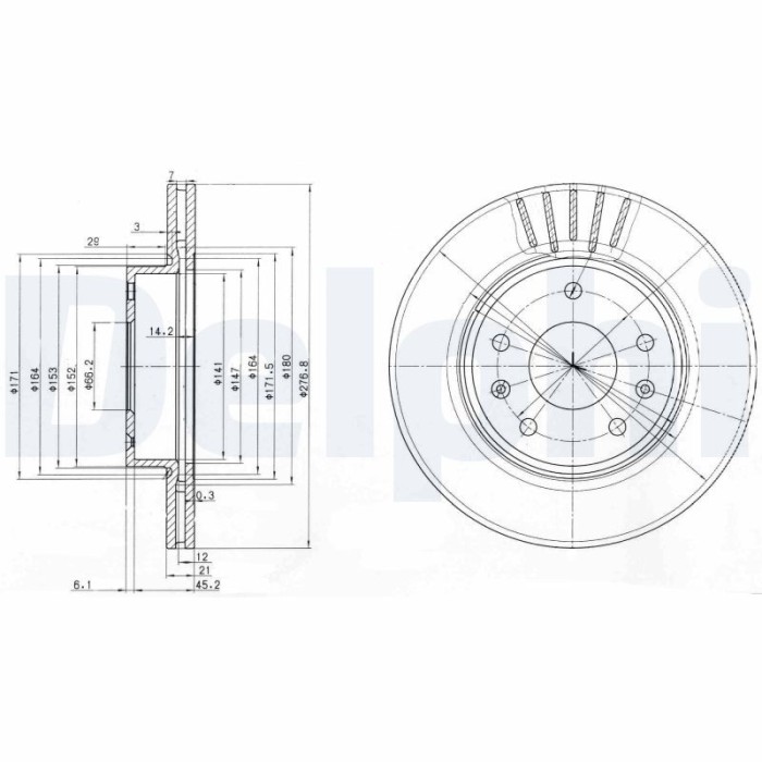 DELPHI BG3702C Disc frana