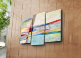 Set 3 tablouri decorative, 3PATK-102, Canvas, 20 x 39 cm, 2 piese, Multicolor, Canvart