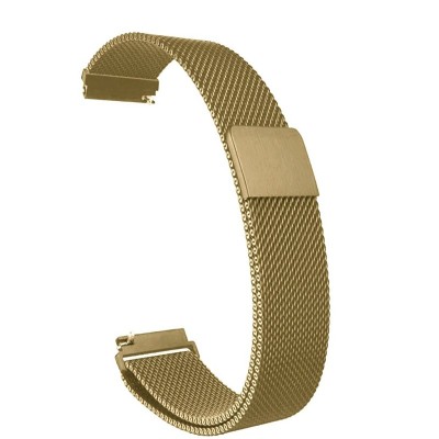 Curea tip Milanese Loop, compatibila Garmin Vivoactive 4, telescoape Quick Release, 22mm, Retro Gold foto