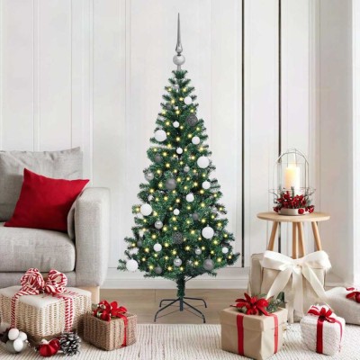 vidaXL Pom de Crăciun artificial pre-iluminat cu 150 LED Verde 150 cm 3396748 foto