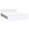 Pat dublu 180x200 cm Alb Stejar York, fara cadru. Modern, minimalist.  Dormitor odihnitor.