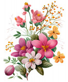Cumpara ieftin Sticker decorativ, Flori, Multicolor, 85 cm, 1216STK-1