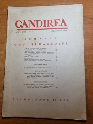 gandirea noiembrie 1938-cultul eminescian,omul si razboiul,opera reginei maria foto
