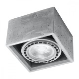 Lustră De Tavan Quatro Gri Beton 1 Bec Pătrat Industrial De Interior