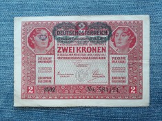 ⏳ 2 Kronen 1917 Austria / Korona Coroane supratipar / Seria 584171