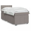 VidaXL Pat box spring cu saltea, gri taupe, 90x190 cm, textil
