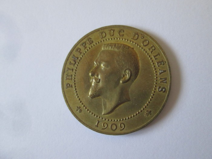 Medalie bronz Franța:Philippe duce de Orleans 1909