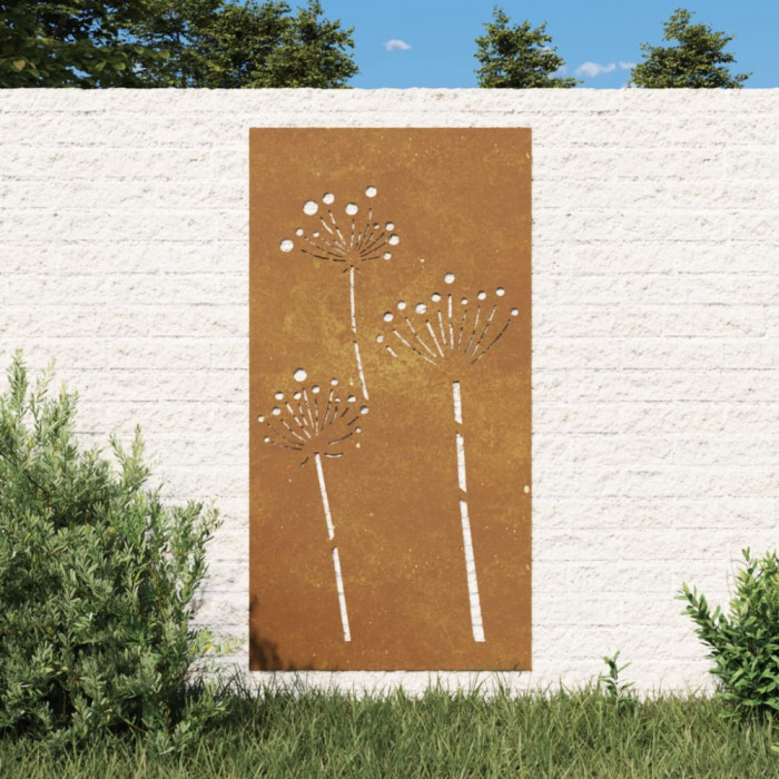 Decor perete de gradina 105x55 cm design flori otel Corten GartenMobel Dekor