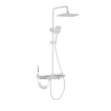 Set de Dus TrendiShop&reg;, Termostatat, Montare pe Perete, Cu Cap de Dus Reglabil 80-115 cm, Afisaj LED cu Temperatura, Iluminare Ambianta Colorata, Buto