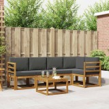 vidaXL Set de canapele de exterior cu pernă 6 pcs Natural și Antracit 3366415