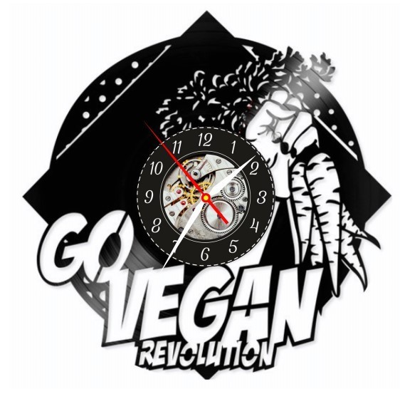 GO VEGAN!-ceas de perete