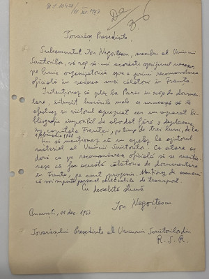 Ion Negoitescu - document vechi - manuscris, semnatura olografa foto
