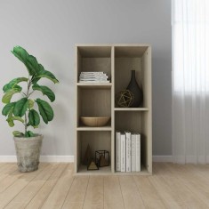 Bibliotecă/Dulap, stejar sonoma, 50x25x80 cm, lemn prelucrat
