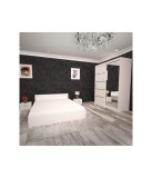 Dormitor Tania, 4 Piese, Pat 160 X 200, 2Noptiere, Dulap, Culoare Alb
