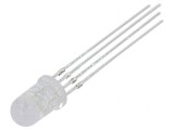 LED RGB 4,9mm 100&deg; Convex - Interval de temperatură: -30&divide;85&deg;C, Optosupply