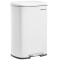 SONGMICS Cos de gunoi din otel cu pedala, galeata interioara plastic, capac inchidere lenta, 50L, 43x32x66cm, alb Household NewTrend