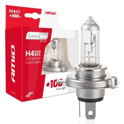 2 x H4 Halogen12V 60/55W LumiTec SILVER +100% DUO Lumini Lampa Faruri Becuri High Low Beam Auto Camoin Moto foto