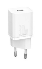 INCARCATOR retea Baseus Super Si, Quick Charge 30W, 1 x USB Type-C 5V/3A, alb &quot;CCSUP-J02&quot; (timbru verde 0.18 lei) - 6953156205079