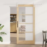 Ușă glisantă cu set hardware &#039;ORKDAL&#039;din lemn solid și sticlă