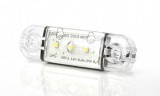 Lampa Pozitie LED Auto, 12-24V, Alba, Ovala, Slim, 84x24mm, Omologare E20, IP66/68
