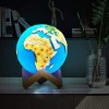 Lampa Veghe LED Glob Pamantesc 3D, USB, 3 Culori, Diametru 9cm, Noptiera Birou, Lumina Galbena, Alba, Naturala