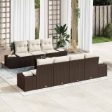 VidaXL Set de canapele pentru grădină 8 pcs Maro, Crem 55 x 55 x 37 cm