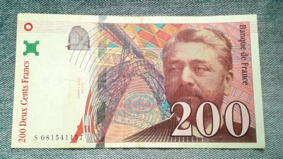 200 Francs 1999 Franta / franci Gustave Eiffel foto