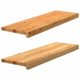 Cumpara ieftin Pervaz 2 buc lemn masiv de maro deschis 80x30x2 cm
