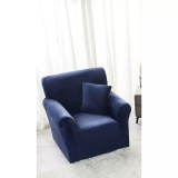 Cumpara ieftin Husa Elastica pentru Fotoliu din Catifea + Fata de Perna,Bleumarin- JO684