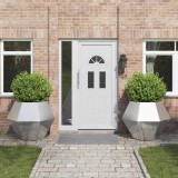 Cumpara ieftin Jardiniera 2 pcs Argintiu 100 x 100 x 80 cm Otel inoxidabil