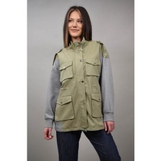 JACHETA COMBINATA CU BUZUNARE APLICATE FONTE TALIE UNICA Verde