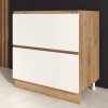 Corp Baie Chelsea 80cm, 2 Sertare, Stejar K003 + Acril Alb, MDF+PAL, MP