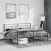 VidaXL Cadru pat metalic cu tăblii de cap/picioare, negru, 183x213 cm 355682